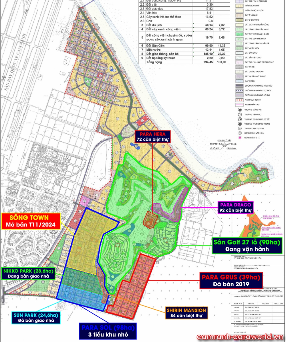Các khu đang mở bán Cara World Cam Ranh 3